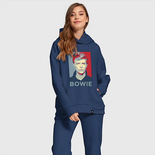 Женский костюм оверсайз Bowie Poster / Тёмно-синий – фото 2