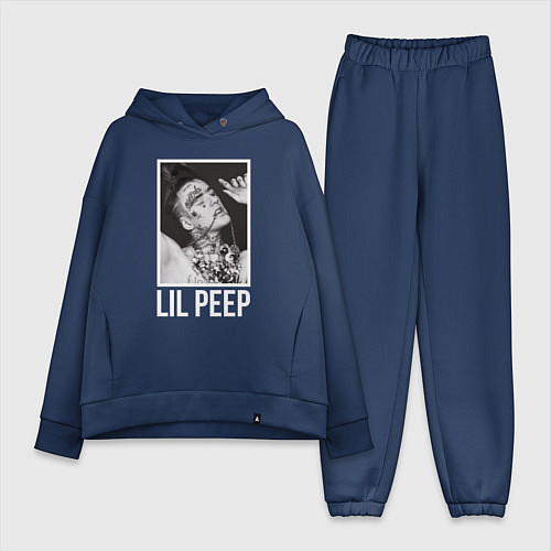 Женский костюм оверсайз Lil Peep: White Style / Тёмно-синий – фото 1