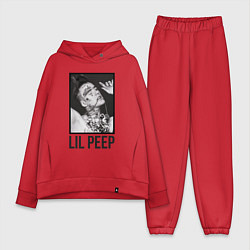 Женский костюм оверсайз Lil Peep: Black Style, цвет: красный