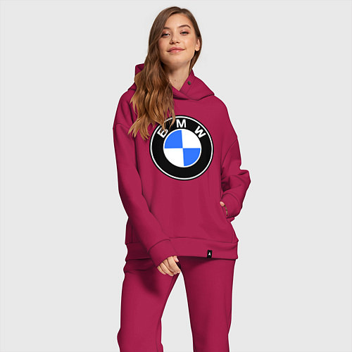 Женский костюм оверсайз Logo BMW / Маджента – фото 2