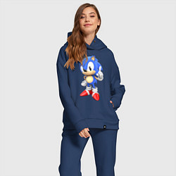 Женский костюм оверсайз Classic Sonic, цвет: тёмно-синий — фото 2