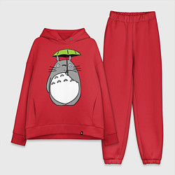 Женский костюм оверсайз Totoro с зонтом, цвет: красный