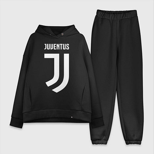 Женский костюм оверсайз FC Juventus / Черный – фото 1