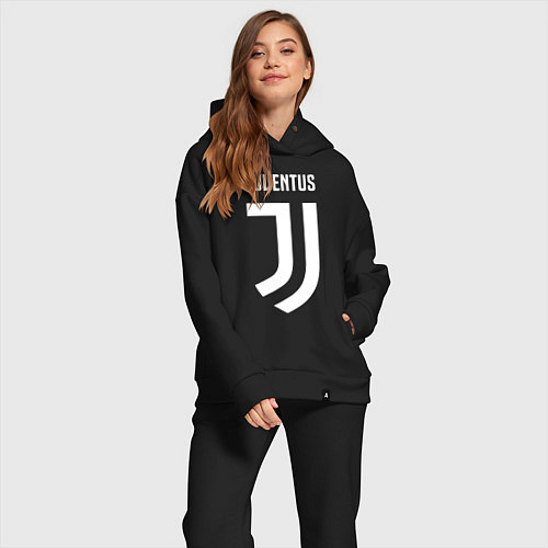 Женский костюм оверсайз FC Juventus / Черный – фото 2
