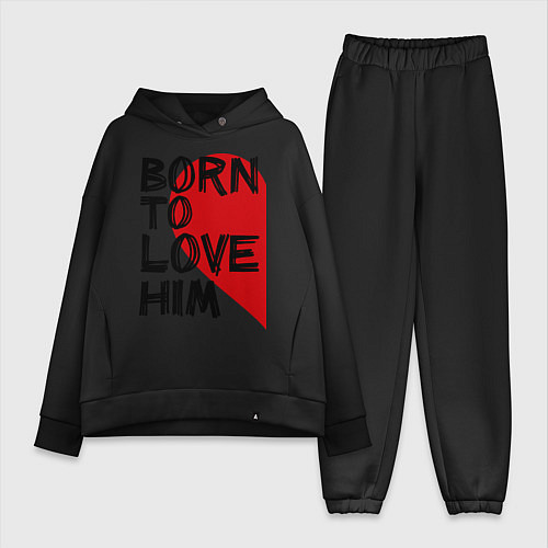 Женский костюм оверсайз Born to love him / Черный – фото 1