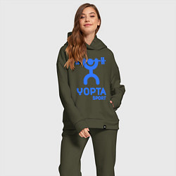 Женский костюм оверсайз Yopta Sport, цвет: хаки — фото 2