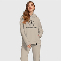 Женский костюм оверсайз Logo Mercedes-Benz, цвет: миндальный — фото 2