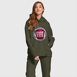 Женский костюм оверсайз FIAT logo, цвет: хаки — фото 2