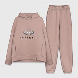 Женский костюм оверсайз Logo Infiniti, цвет: пыльно-розовый
