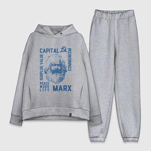 Женский костюм оверсайз Marx: Capital / Меланж – фото 1