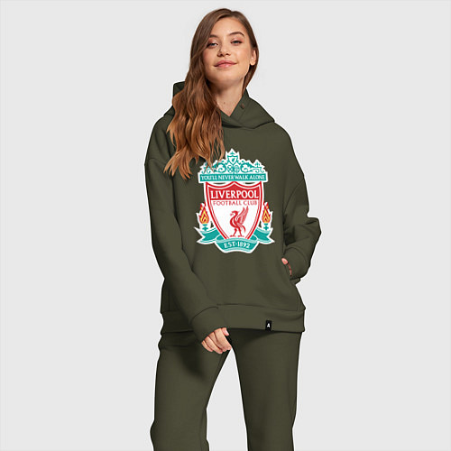 Женский костюм оверсайз Liverpool FC / Хаки – фото 2