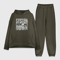 Женский костюм оверсайз System of a Down, цвет: хаки