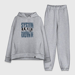 Женский костюм оверсайз System of a Down большое лого, цвет: меланж