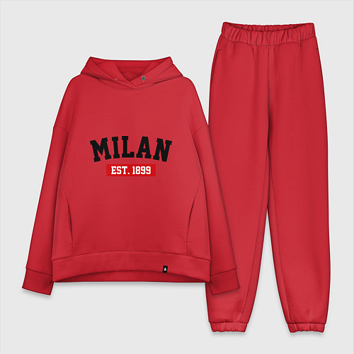 Женский костюм оверсайз FC Milan Est. 1899 / Красный – фото 1