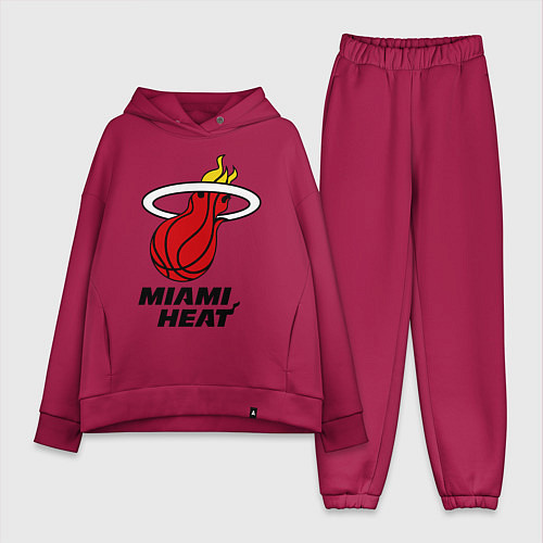 Женский костюм оверсайз Miami Heat-logo / Маджента – фото 1
