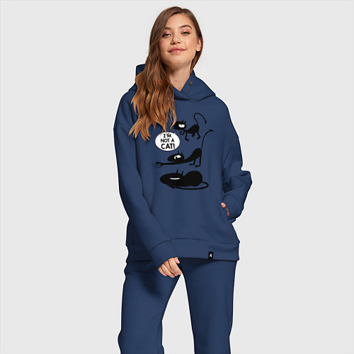 Женский костюм оверсайз I'm not a CAT! / Тёмно-синий – фото 2