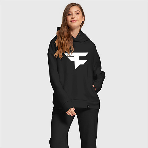 Женский костюм оверсайз FAZE Symbol / Черный – фото 2