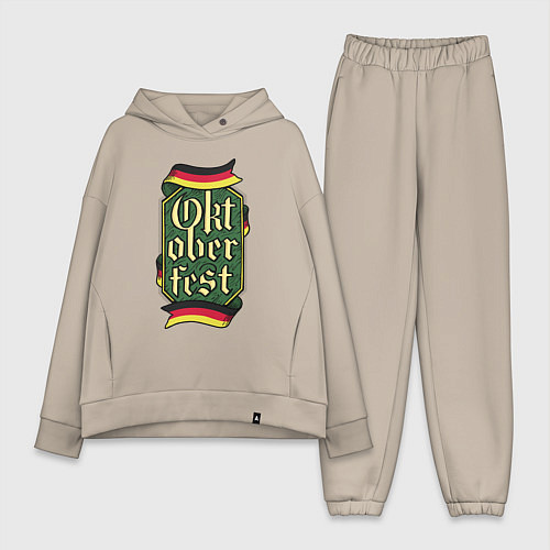 Женский костюм оверсайз Oktoberfest Germany / Миндальный – фото 1