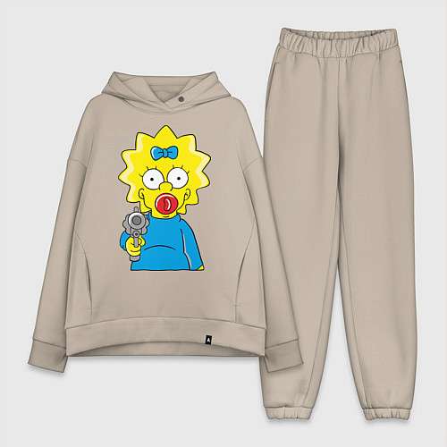 Женский костюм оверсайз Мэгги с револьвером / Миндальный – фото 1