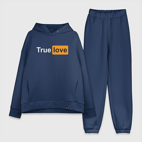 Женский костюм оверсайз True Love / Тёмно-синий – фото 1