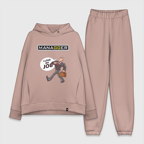 Женский костюм оверсайз MANAGGER / Пыльно-розовый – фото 1