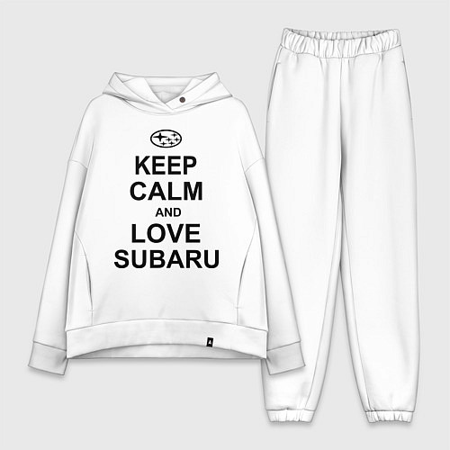 Женский костюм оверсайз Keep Calm & Love Subaru / Белый – фото 1