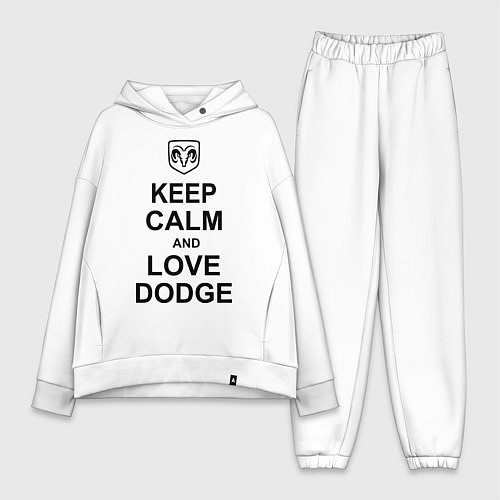 Женский костюм оверсайз Keep Calm & Love Dodge / Белый – фото 1