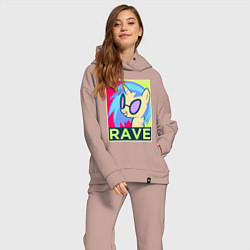 Женский костюм оверсайз DJ Pon-3 RAVE, цвет: пыльно-розовый — фото 2