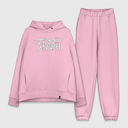 Женский костюм оверсайз Trash gang / Светло-розовый – фото 1