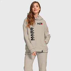 Женский костюм оверсайз MASS EFFECT N7, цвет: миндальный — фото 2