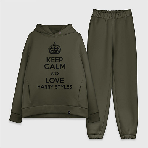 Женский костюм оверсайз Keep Calm & Love Harry Styles / Хаки – фото 1