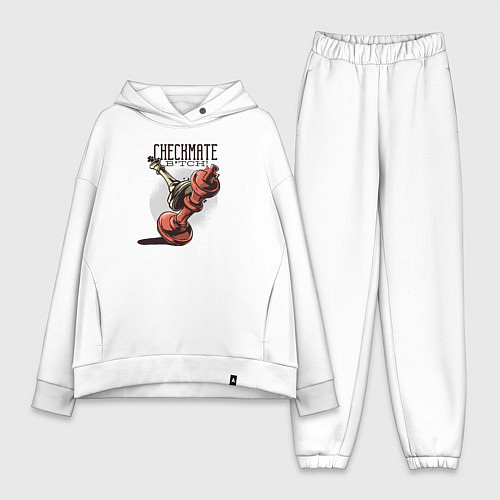 Женский костюм оверсайз Checkmate / Белый – фото 1