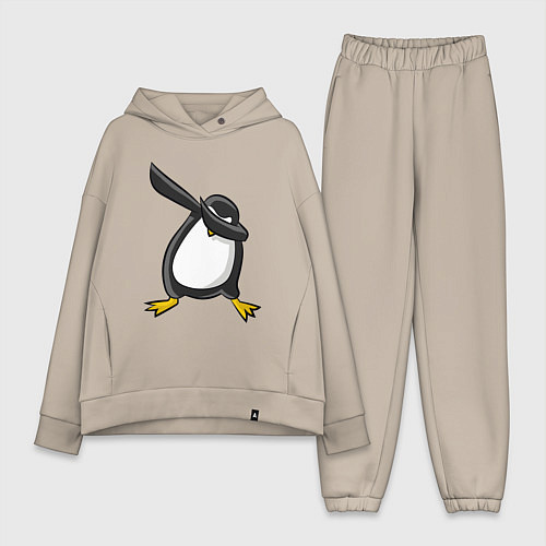Женский костюм оверсайз DAB Pinguin / Миндальный – фото 1