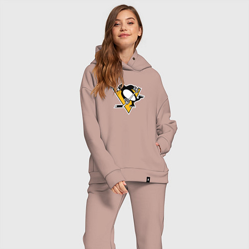 Женский костюм оверсайз Pittsburgh Penguins: Evgeni Malkin / Пыльно-розовый – фото 2