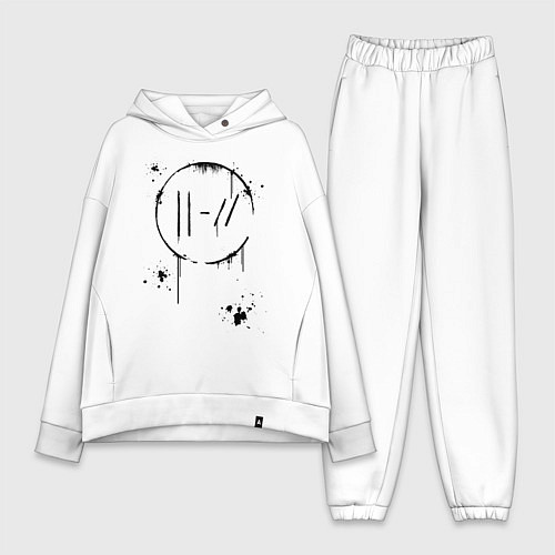 Женский костюм оверсайз TWENTY ONE PILOTS TOP / Белый – фото 1