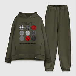 Женский костюм оверсайз TOP: Blurryface, цвет: хаки