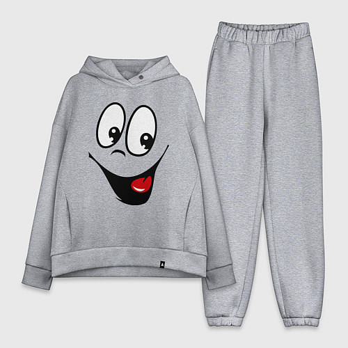 Женский костюм оверсайз Заразительная улыбка / Меланж – фото 1