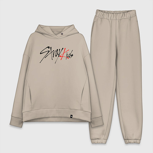 Женский костюм оверсайз STRAY KIDS BANGCHAN / Миндальный – фото 1