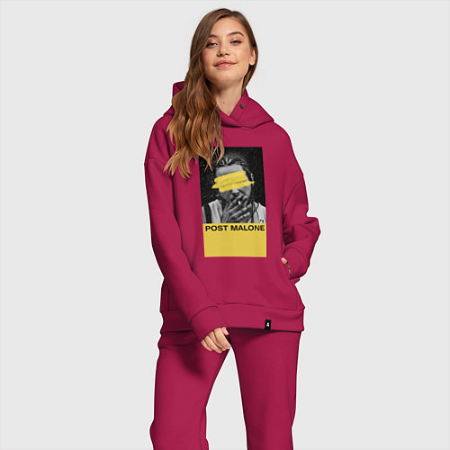 Женский костюм оверсайз Post Malone / Маджента – фото 2