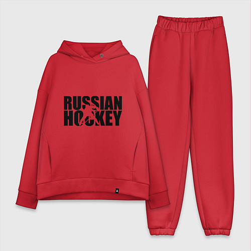 Женский костюм оверсайз Russian Hockey / Красный – фото 1
