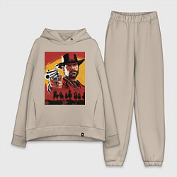 Женский костюм оверсайз Red dead redemption 2, цвет: миндальный