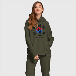 Женский костюм оверсайз Taekwondo, цвет: хаки — фото 2