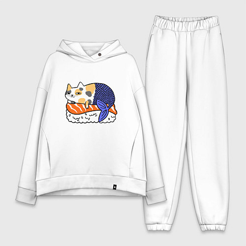 Женский костюм оверсайз Sushi Cat / Белый – фото 1