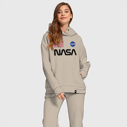 Женский костюм оверсайз NASA НАСА, цвет: миндальный — фото 2