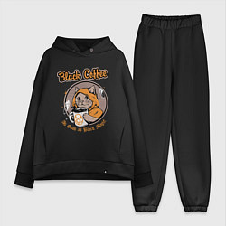 Женский костюм оверсайз Black Coffee Cat, цвет: черный