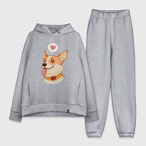 Женский костюм оверсайз КОРГИ / Меланж – фото 1