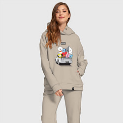 Женский костюм оверсайз BT21, цвет: миндальный — фото 2