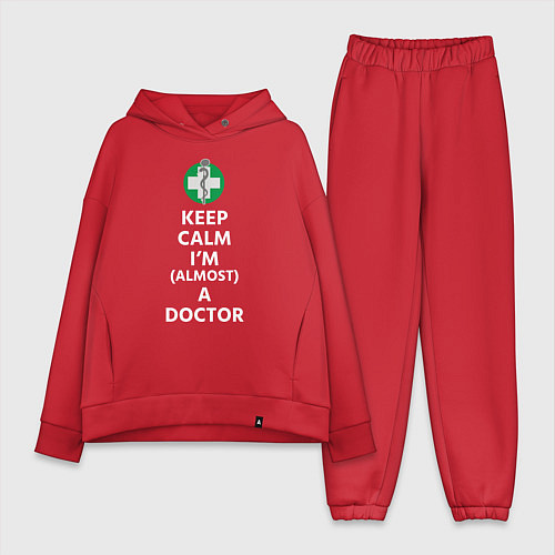 Женский костюм оверсайз Keep calm I??m a doctor / Красный – фото 1