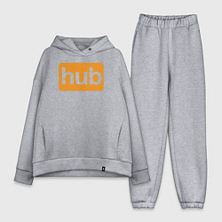 Женский костюм оверсайз Hub, цвет: меланж