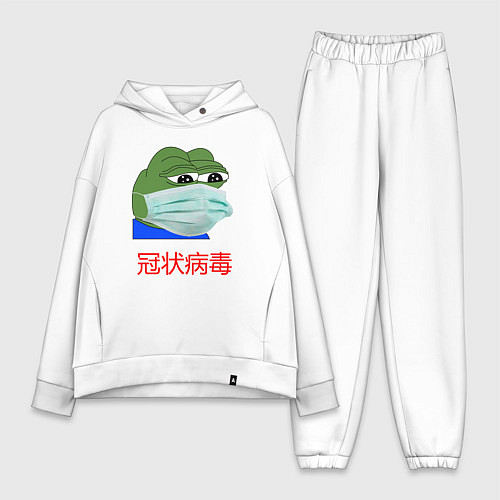 Женский костюм оверсайз PEPE COVID-19 / Белый – фото 1